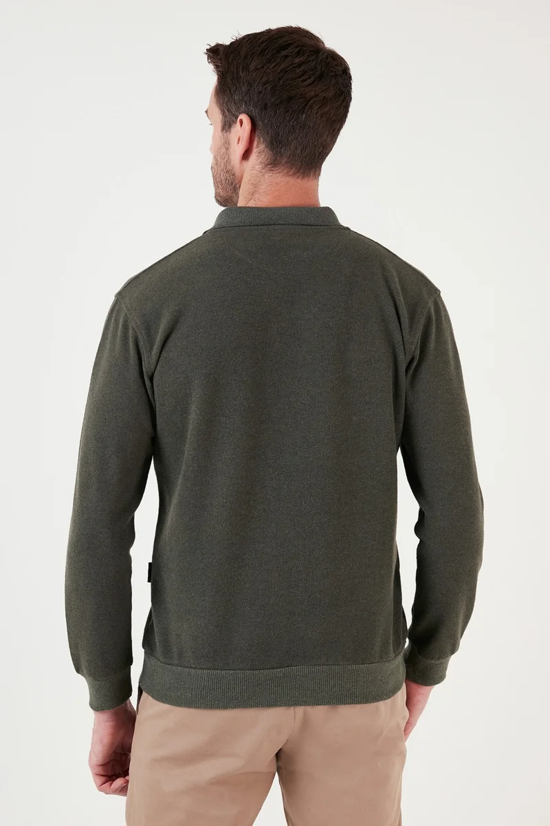 Buratti Cotton Blend Regular Fit Polo Neck Sweater Men's Sweater 456223