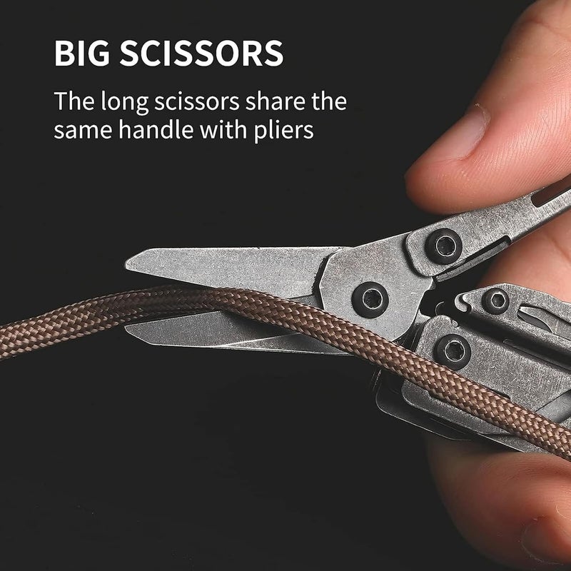 Nextool EDC Keychain Multitool, 10 in 1 Mini Pocket Knife Multi Tool with Needlenose Pliers, Scissors, Mini Useful Cool Gadgets for Men, Gifts For Dad Men Him Boyfriend-Dark - Image 3