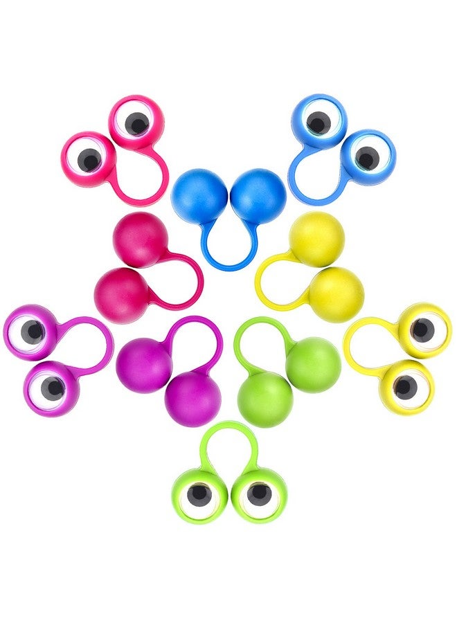 Jovitec 48 Pcs Eye Finger Puppets Toys Set Eyeball Rings Eye On Rings For Kids Googly Wiggly Eyeball Finger Puppet Party Favors For Boys Girls Classroom Prize Exchange, 5 Colors  - Image 3