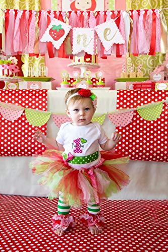 BOOMPA Berry Strawberry Theme High Chair Banner - Smash Cake Photo Prop - 1st Birthday Photo Backdrop Decorations - Souvenir and Gifts for Kids (Strawberry-2) - Image 3