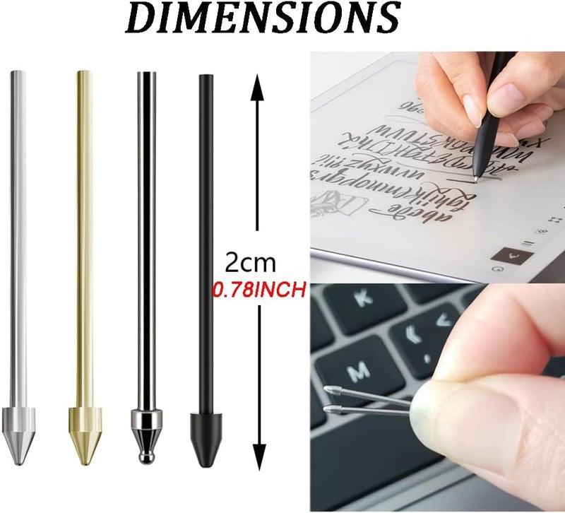 SLAUNT Replacement Metal Nibs/Tips Compatible with Samsung Galaxy Tab S10 Ultra/S9/S9 Ultra/S8/S8 Ultra/S7/S7 FE/S6 Lite/S22U/S23U/S24U/S25U S Pen 2 Pcs Metal+Plastic Nibs/Tips+Clip (3+5 pcs Set) - Image 3