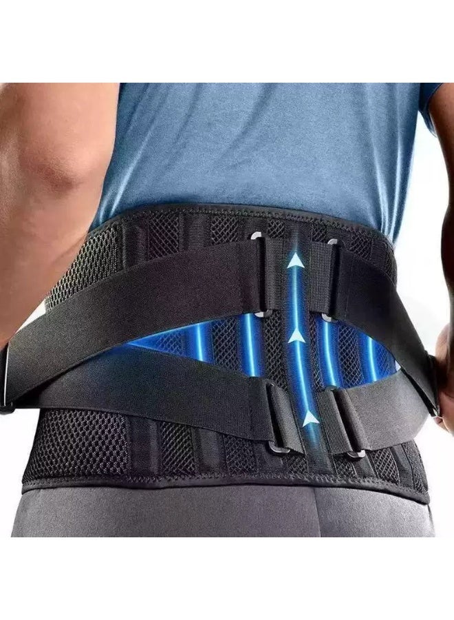 SUFADA Air Mesh Back Brace for Men Women Lower Back Pain Relief, Adjustable Back Support Belt for Work, Anti-skid Lumbar Support for Sciatica Scoliosis (M(Waist:36"-44") - Image 1
