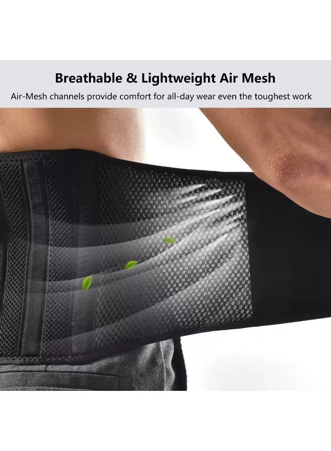 SUFADA Air Mesh Back Brace for Men Women Lower Back Pain Relief, Adjustable Back Support Belt for Work, Anti-skid Lumbar Support for Sciatica Scoliosis (M(Waist:36"-44") - Image 2