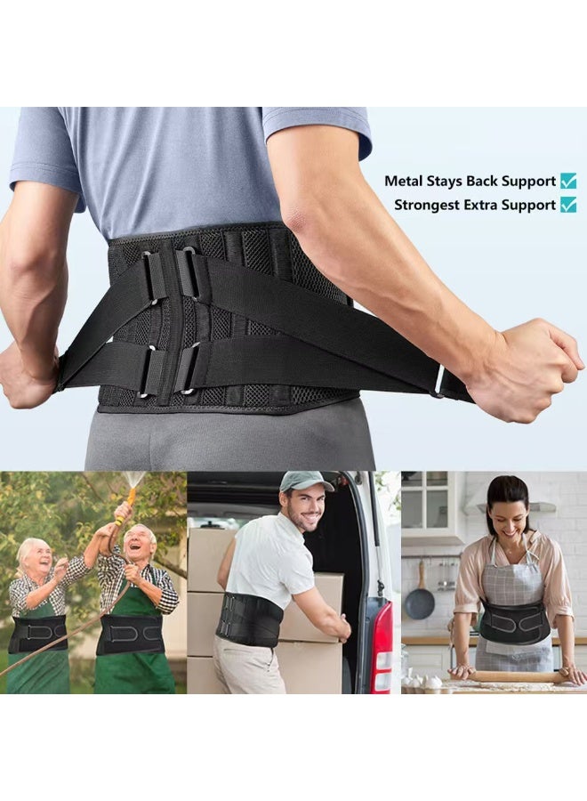 SUFADA Air Mesh Back Brace for Men Women Lower Back Pain Relief, Adjustable Back Support Belt for Work, Anti-skid Lumbar Support for Sciatica Scoliosis (M(Waist:36"-44") - Image 5