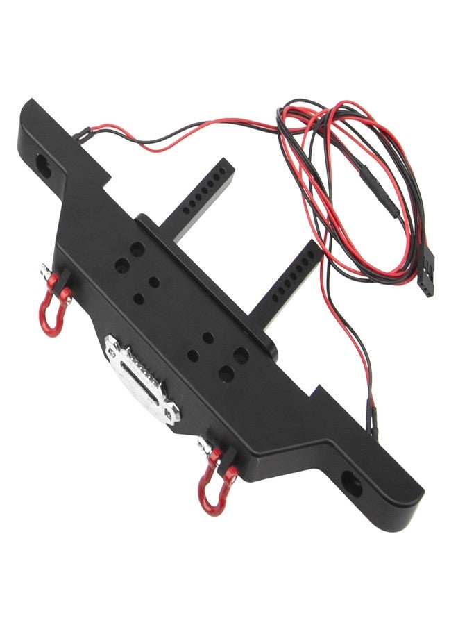 Vgoohobby RC Front Bumper & Rear Bumper with LED Lights Headlights Tow Hook Spare Tire Carrier Compatible with Axial SCX10 Traxxas TRX4 90046 90047 SCX10-iii AX10300 1/10 RC Crawler Car - Image 3