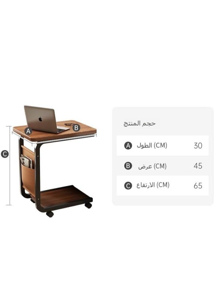 JOGAMS End Table with Wheels Sofa Side Table for Coffee Laptop Tablet C Shaped Table Mobile Beside Table for Living Room Bedroom Balcony Tea and Office - Image 3