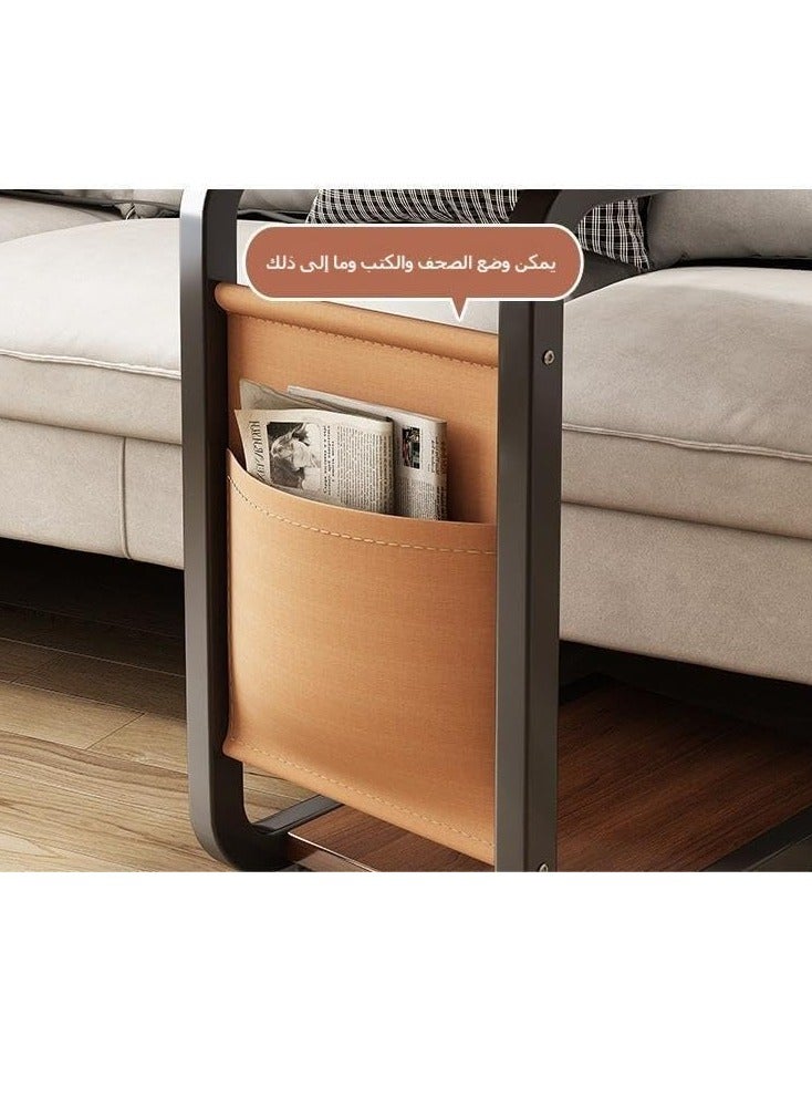 JOGAMS End Table with Wheels Sofa Side Table for Coffee Laptop Tablet C Shaped Table Mobile Beside Table for Living Room Bedroom Balcony Tea and Office - Image 5