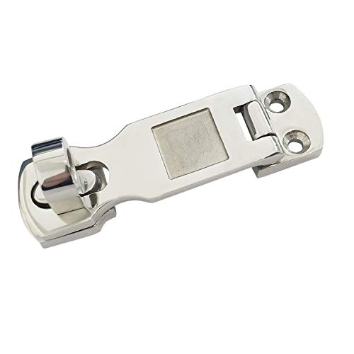 NRC&XRC Pair of Marine Grade 316 Stainless Steel Heavy Duty Door Hasps with Turning Padlock Eye Mount - Image 4