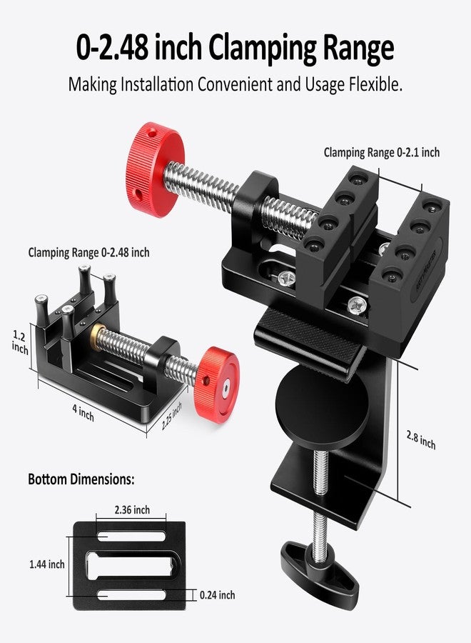 ArtyMaster Mini Drill Press Vise with Rubber Soft Jaws, 0-2.48" Clamping Range Mini Vice Clamp for Crafts, Jewelry Making, Modeling and Repairs, Precision Aluminum Small Vise for Small Projects - Image 5