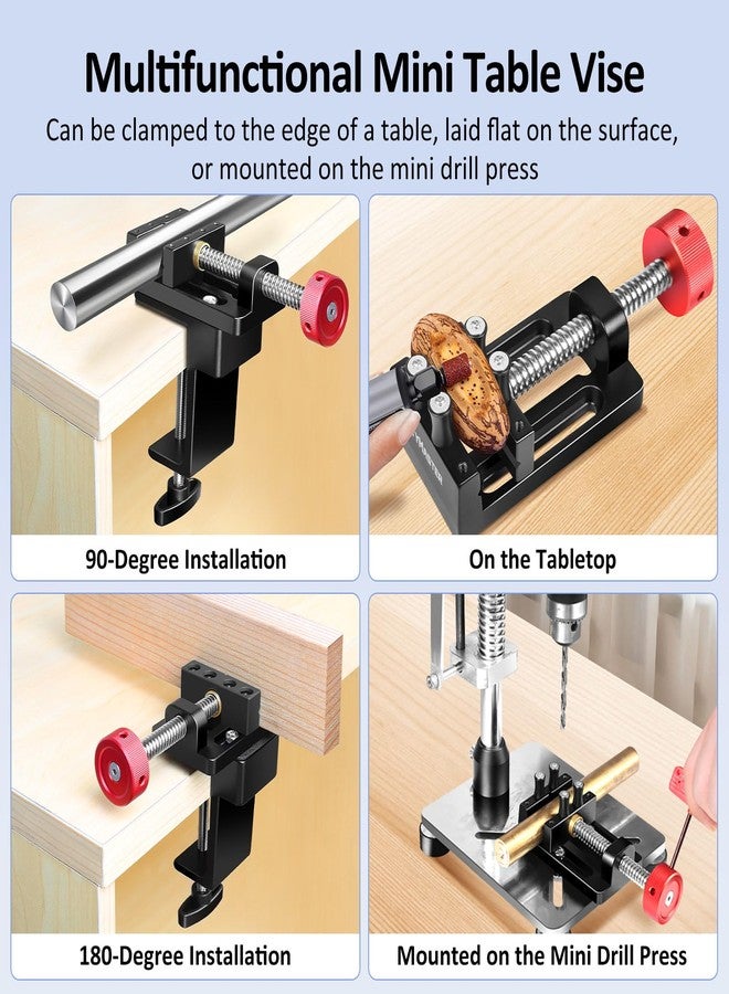 ArtyMaster Mini Drill Press Vise with Rubber Soft Jaws, 0-2.48" Clamping Range Mini Vice Clamp for Crafts, Jewelry Making, Modeling and Repairs, Precision Aluminum Small Vise for Small Projects - Image 3