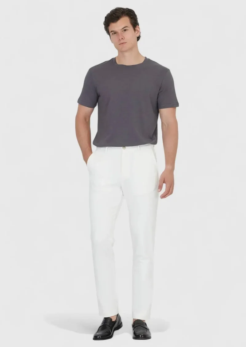 رامسي بنطال رياضي محبوك بلون بيج فاتح بقصة مريحة