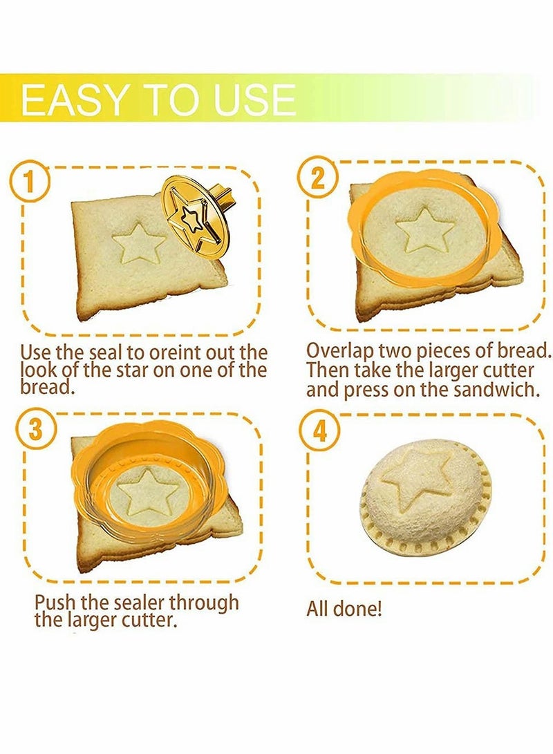 Sandwich Cutter u0026 Sealer, 6-in-1 Kids Sandwich Cutter DIY Bento Tool - Image 5