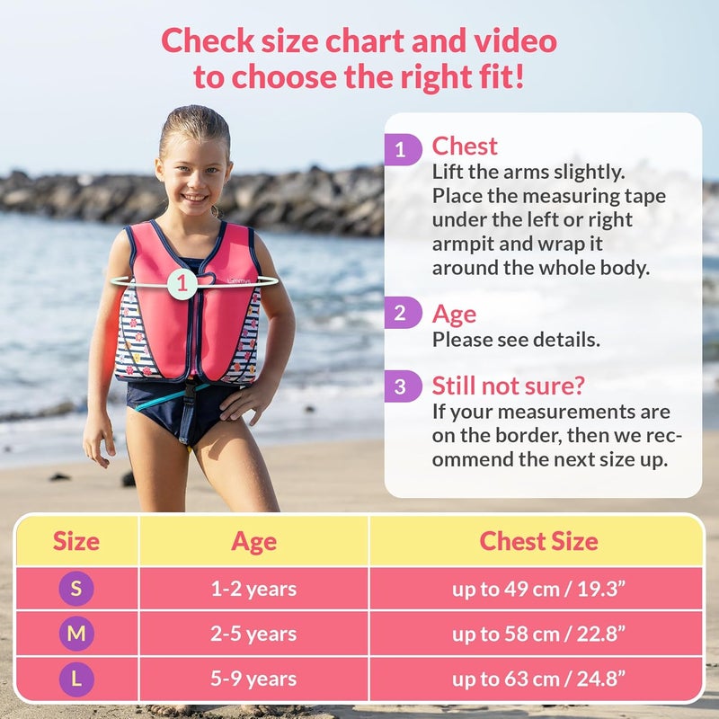 Limmys Premium Kids Swim Vest - Toddler Swim Jacket and Buoyancy Swimming Aid - Modern Design Swimming Vest for Boys, Girls and Babies - Drawstring Bag Included - Image 3