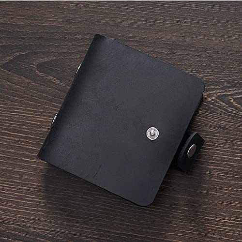 AxeWoodz A9 Genuine Leather Journal, Black Handmade Leather Pocket Size Binder Planner, Mini Vintage Leather Planner, 120 Sheets Pages, Loose Leaf 3-Ring with Snap Button Closure (Black) - Image 4