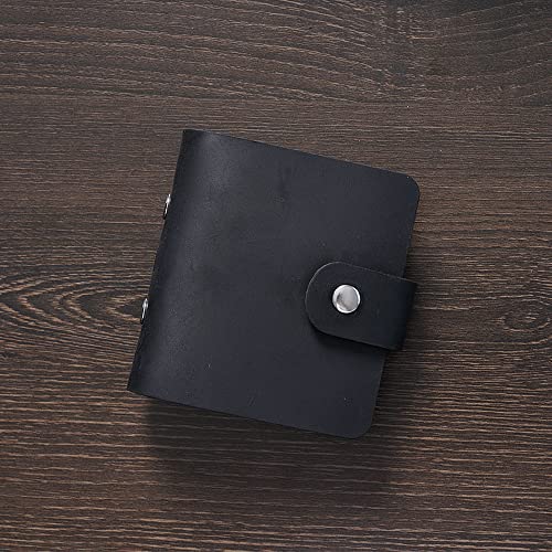 AxeWoodz A9 Genuine Leather Journal, Black Handmade Leather Pocket Size Binder Planner, Mini Vintage Leather Planner, 120 Sheets Pages, Loose Leaf 3-Ring with Snap Button Closure (Black) - Image 5