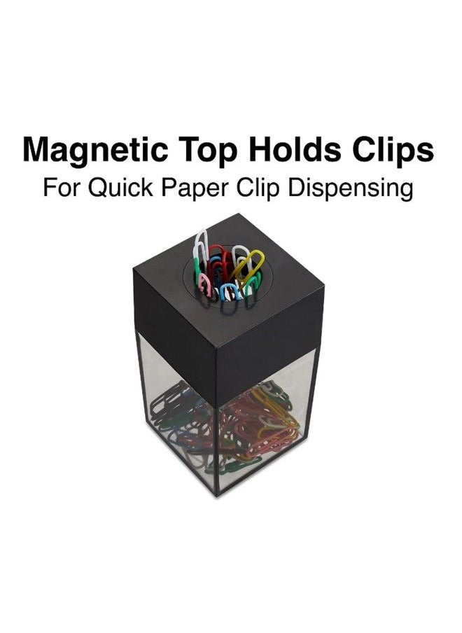 1InTheOffice Magnetic Paper Clip Dispenser Small Black 3 Pack "With 150 Clips"  - Image 3