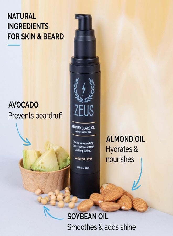 ZEUS Refined Beard Oil for Men with Natural Oils (Verbena Lime 1.6 fl oz - Image 2