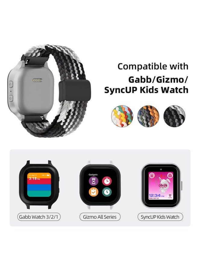 SimpleThings Braided Bands Compatible with Gabb Watch 3 2 1/Gizmo Watch 3 2 1/SyncUP Kids Watch, 3Pack Solo Loop Stretchy Bands with Adjustable Easy Buckle for Kids Boys Girls - Image 2