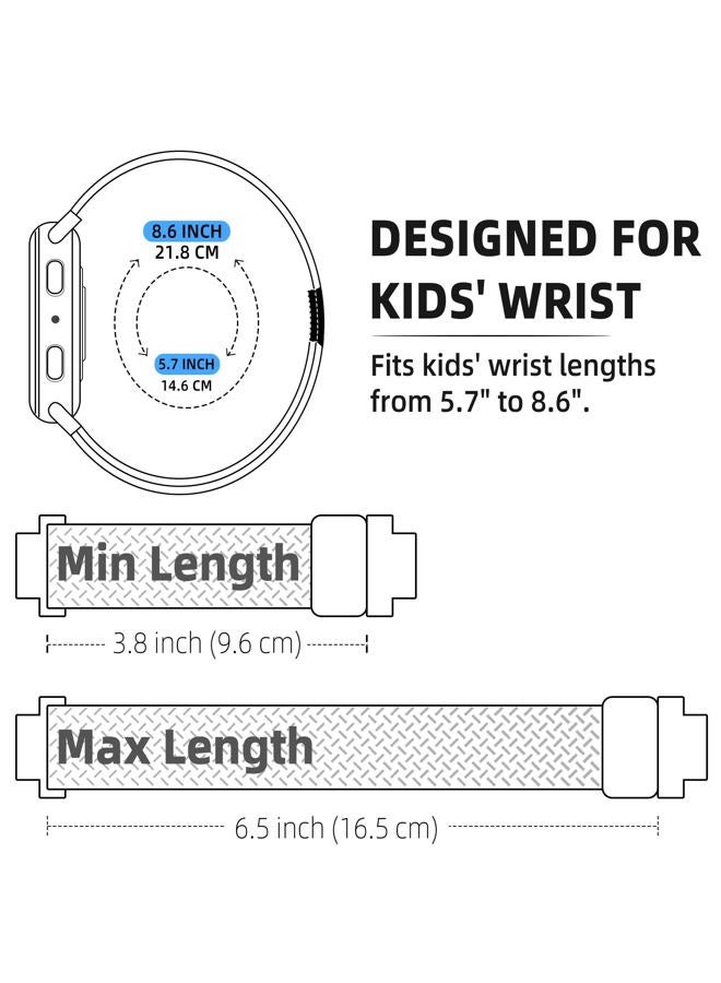 SimpleThings Braided Bands Compatible with Gabb Watch 3 2 1/Gizmo Watch 3 2 1/SyncUP Kids Watch, 3Pack Solo Loop Stretchy Bands with Adjustable Easy Buckle for Kids Boys Girls - Image 4