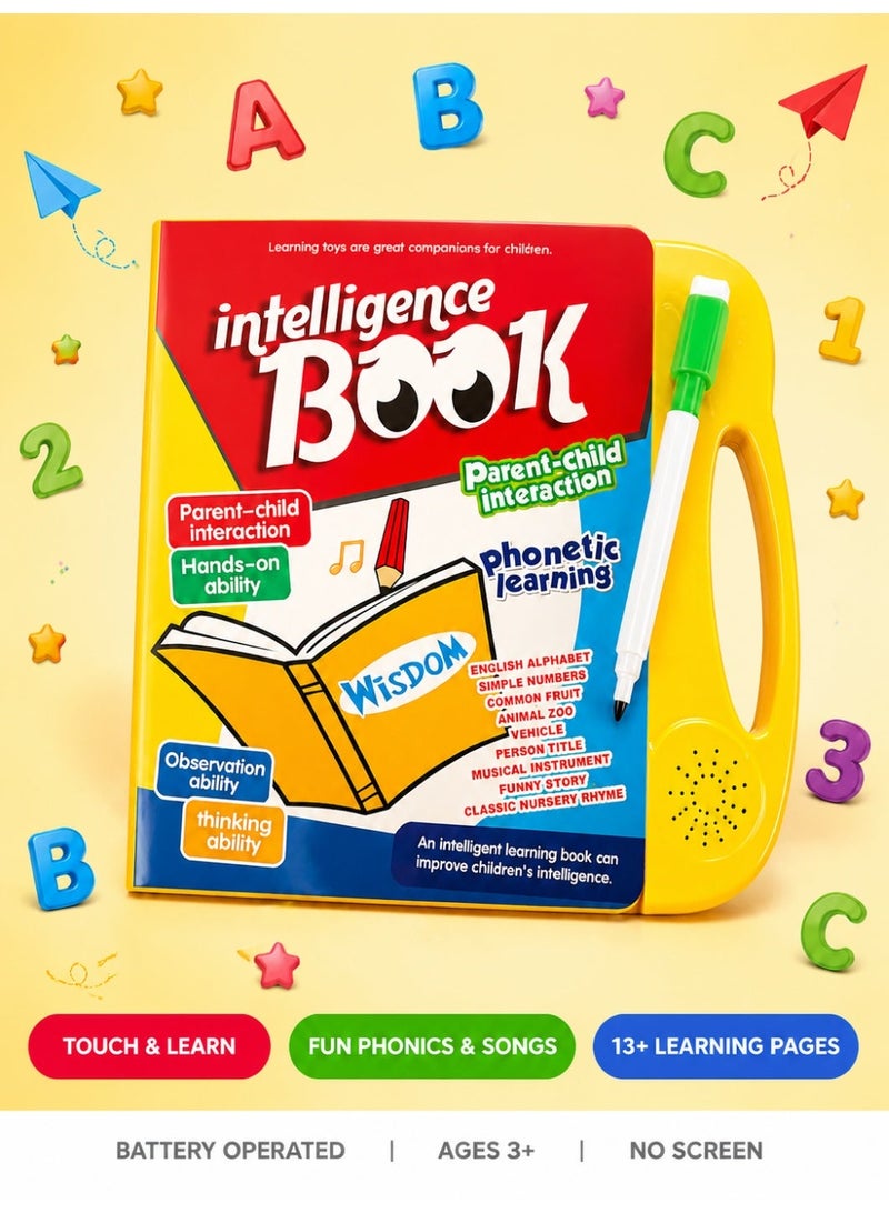 Joudiplay English learning toys for children, interactive English books, early learning devices for children, educational audio toys, English e-books for learning vocabulary and standard pronunciation, and English alphabet pronunciation books suitable for young children. E-books for early English education, electronic learning books for early education - Image 1