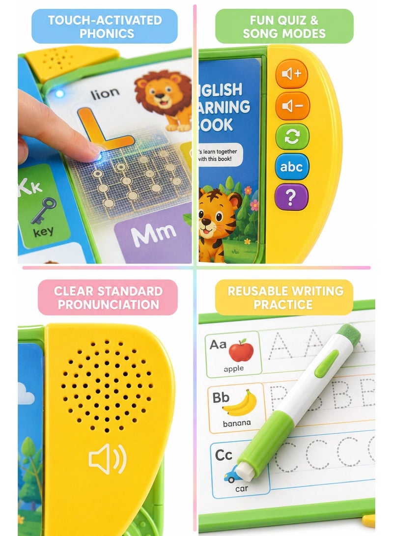 Joudiplay English learning toys for children, interactive English books, early learning devices for children, educational audio toys, English e-books for learning vocabulary and standard pronunciation, and English alphabet pronunciation books suitable for young children. E-books for early English education, electronic learning books for early education - Image 3