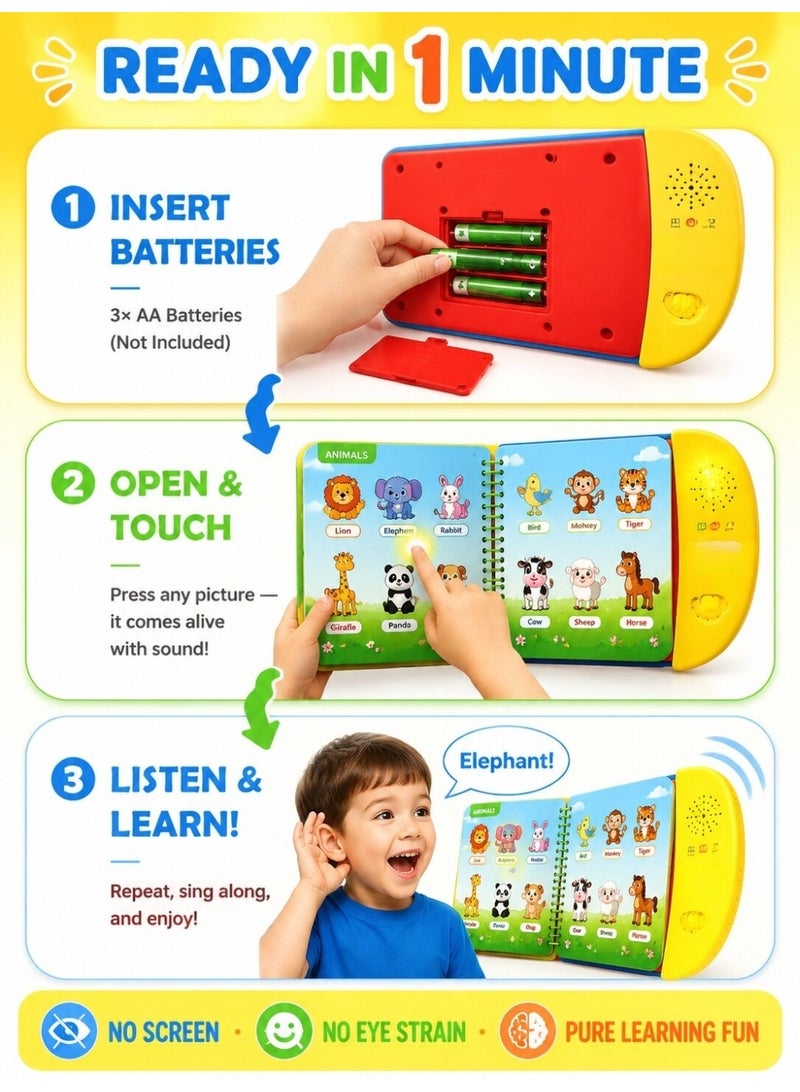 Joudiplay English learning toys for children, interactive English books, early learning devices for children, educational audio toys, English e-books for learning vocabulary and standard pronunciation, and English alphabet pronunciation books suitable for young children. E-books for early English education, electronic learning books for early education - Image 5