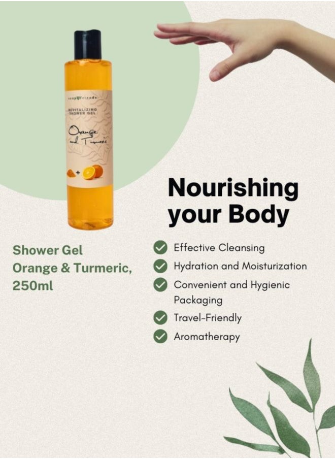 Soap&Friends Soap&Friends Orange and Turmeric Shower Gel with Moisturizing Avocado Oil – Brightening Natural Body Wash for Glowing Skin – 250 ml  - Image 4