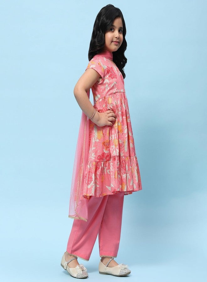 BIBA Girls PRINTED TIRED KID(KWSUMMER CASTEL5953_PINK_13) - Image 3