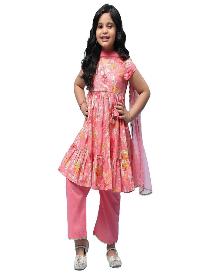 BIBA Girls PRINTED TIRED KID(KWSUMMER CASTEL5953_PINK_13) - Image 1