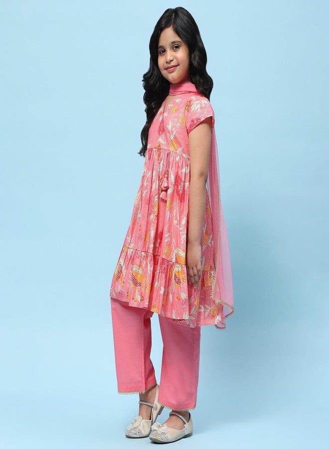 BIBA Girls PRINTED TIRED KID(KWSUMMER CASTEL5953_PINK_13) - Image 2