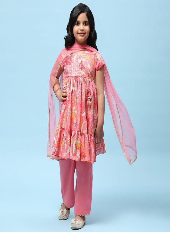 BIBA Girls PRINTED TIRED KID(KWSUMMER CASTEL5953_PINK_13) - Image 4