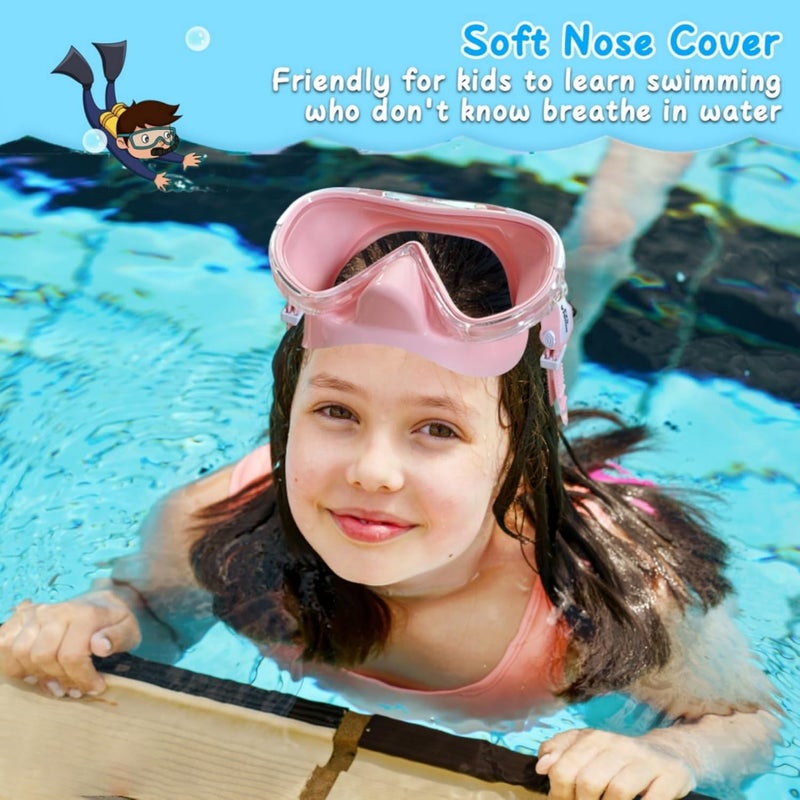 EXP VISION Kinder Taucherbrille, Kinder-Schwimmmaske 180 Anti-Fog-Tauchmaske, Kinder-Schwimmbrille mit Nasenabdeckung Auslaufsichere Schwimmbrille Anti-Shattered Lens fr Jugendliche 4-15 - Image 5