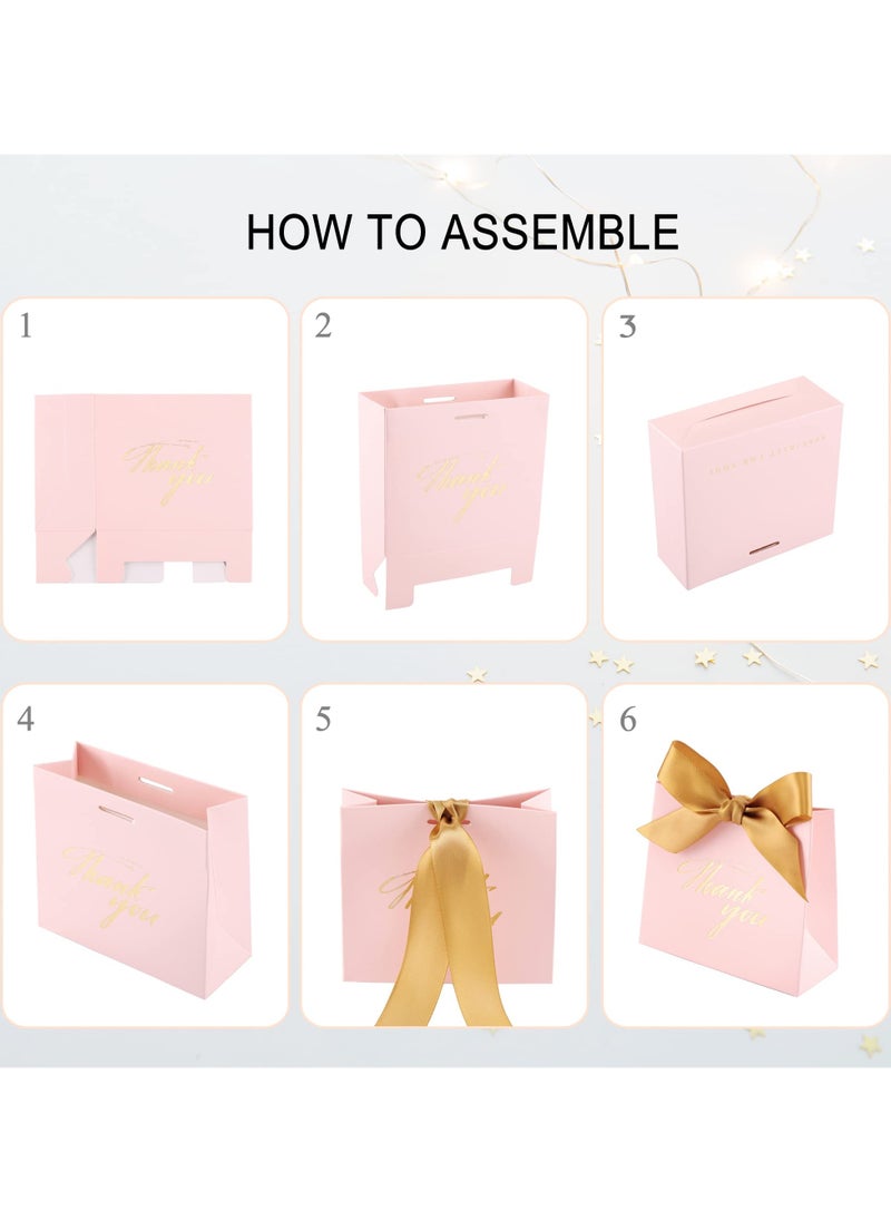 20 Pcs Small Thank You Gift Bags，Pink Party Favor Bags with Gold Bow Ribbon，,Paper Bags for Birthday Wedding Bridesmaid Holiday Valentines Day - pzsku/Z74EFE9B814329EAB621BZ/45/_/1735807796/ead9bbee-47e2-4b15-88ba-cc680b1778f0