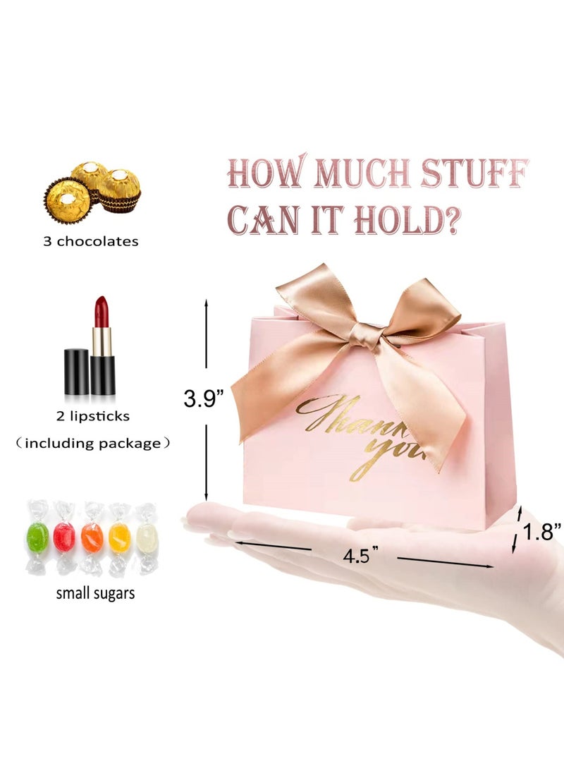 20 Pcs Small Thank You Gift Bags，Pink Party Favor Bags with Gold Bow Ribbon，,Paper Bags for Birthday Wedding Bridesmaid Holiday Valentines Day - pzsku/Z74EFE9B814329EAB621BZ/45/_/1735807809/0706921a-e758-4234-a09d-793678923567