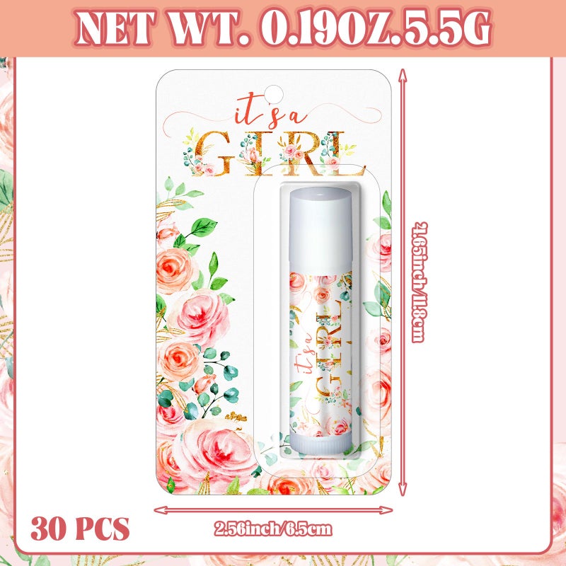 Sacubee 30 Pack It's a Girl Baby Shower Games Prizes Party Gifts Bulk Lip Balms Favors for Winners Adults Guests Gender Reveal Favors Decorations Baby Shower Souvenirs Gift Bags Stuffers - Image 4