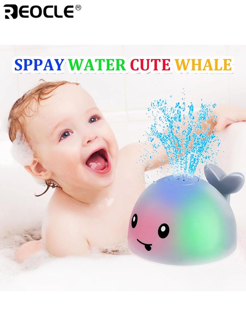 ريوكل لعبة حمام الحوت للأطفال مع رشاش ماء وإضاءة وتصميم تفاعلي، لعبة حمام الأطفال مع رشاش ماء للاستمتاع بحمام الأطفال الصغار - Image 2