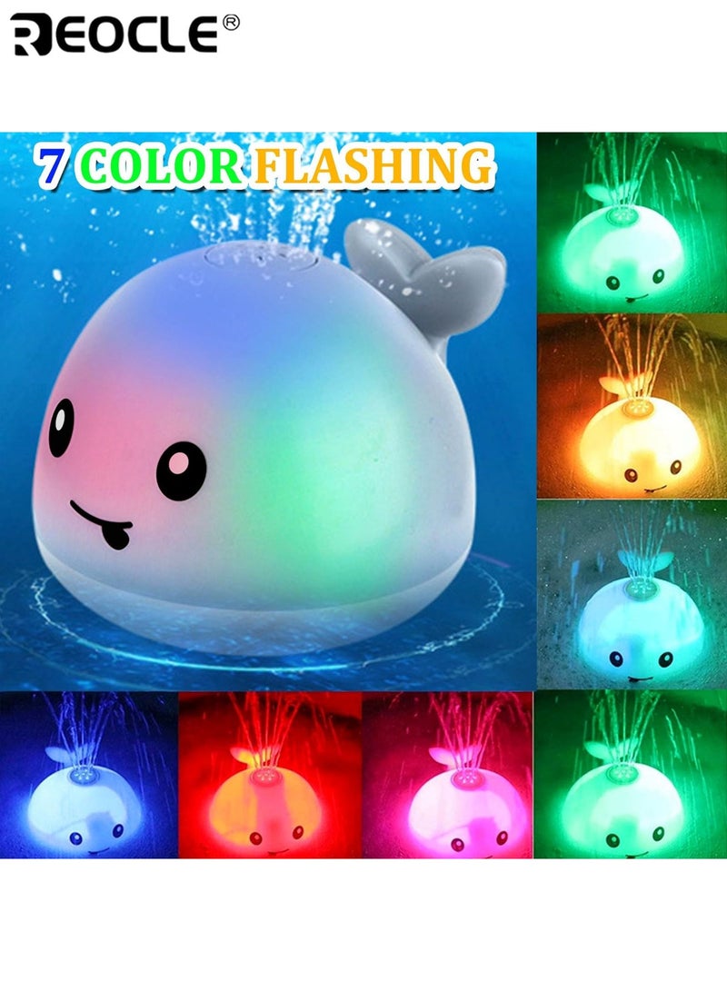 ريوكل لعبة حمام الحوت للأطفال مع رشاش ماء وإضاءة وتصميم تفاعلي، لعبة حمام الأطفال مع رشاش ماء للاستمتاع بحمام الأطفال الصغار - Image 5