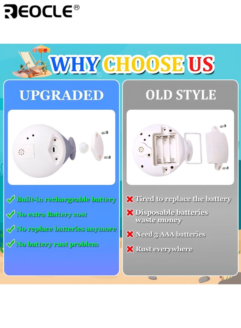 ريوكل لعبة حمام الحوت للأطفال مع رشاش ماء وإضاءة وتصميم تفاعلي، لعبة حمام الأطفال مع رشاش ماء للاستمتاع بحمام الأطفال الصغار - Image 4