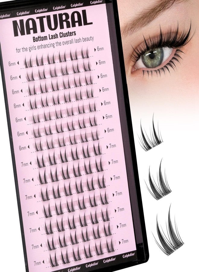 calphdiar Bottom Lash Clusters Manga Eyelash Extensions 5-7mm Natural Wispy Bottom Lashes Invisible Clear Band Individual Lower Lash Clusters DIY Bottom Lash for Bigger Doe Eyes No Mascara Needed - Image 1