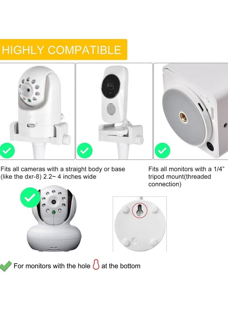 Baby Monitor Mount, Ideal Baby Monitor Holder, Baby Monitor Holder with 1/4 Threaded Hole (White) - Image 2