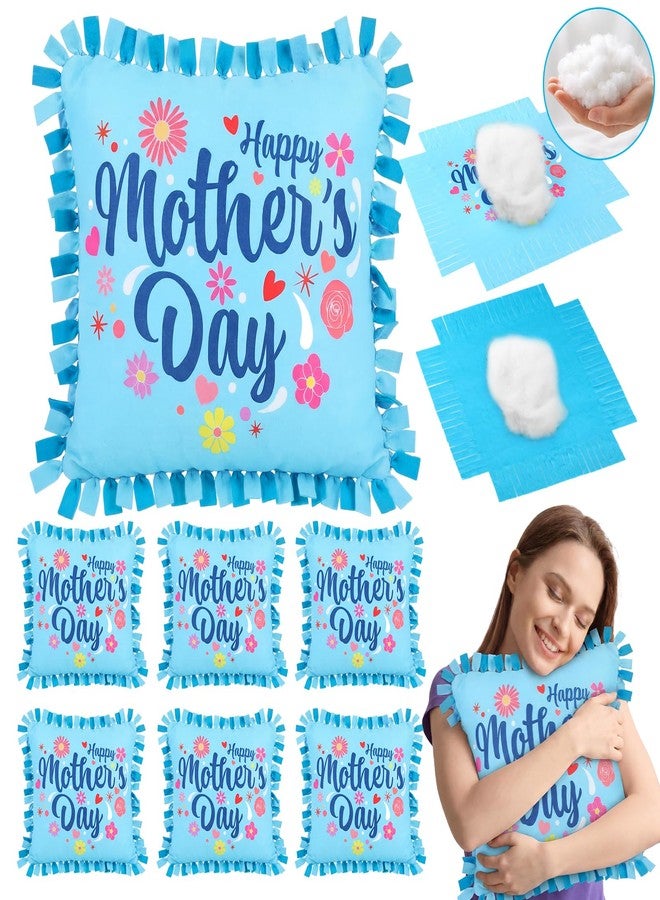 Mindsoft 6 Sets Mother's Day DIY Pillow Craft Kits - Cute Floral Tied Pillows with Happy Mother's Day Design, Handmade Gifts for Mom, Craft Activities, Home Decoration & Party Decor Favors - Image 1