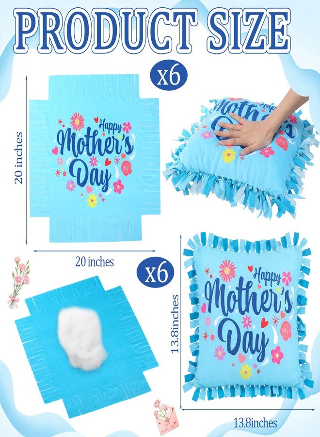 Mindsoft 6 Sets Mother's Day DIY Pillow Craft Kits - Cute Floral Tied Pillows with Happy Mother's Day Design, Handmade Gifts for Mom, Craft Activities, Home Decoration & Party Decor Favors - Image 2