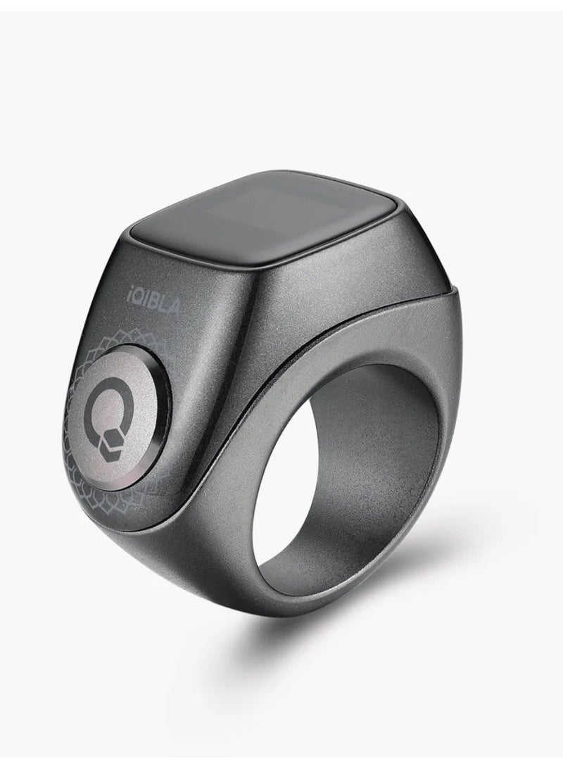 iQIBLA Smart Tasbih Zikr Ring Wide Display Powerful Battery Backup OLED Display F04 Flex Pro Smart Ring App Operated Tasbih Counter IP67 Waterproof Smart Zikr Ring Compatible Three Sizes (18mm/ 20mm/22mm) Aluminium Alloy iQibla Zikr Ring Graphite - Image 2