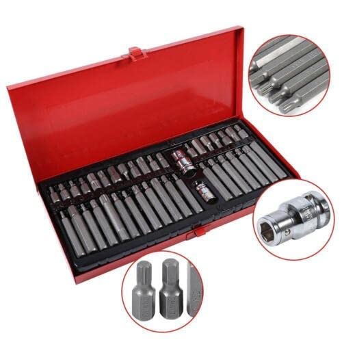 Harboan Harboan 40pcsset Chrome Vanadium Steel Screwdriver Wrench Head Set Iron Box Bronze Star Head Set Torx Hexagon Socket Head Set Special Car And Motorcycle Maintenance Bits Head  - Image 5