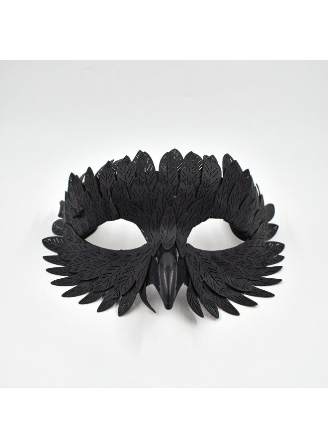 Exquisite beak mask masquerade party Carnival Half Face owl Feather Mask - Image 1