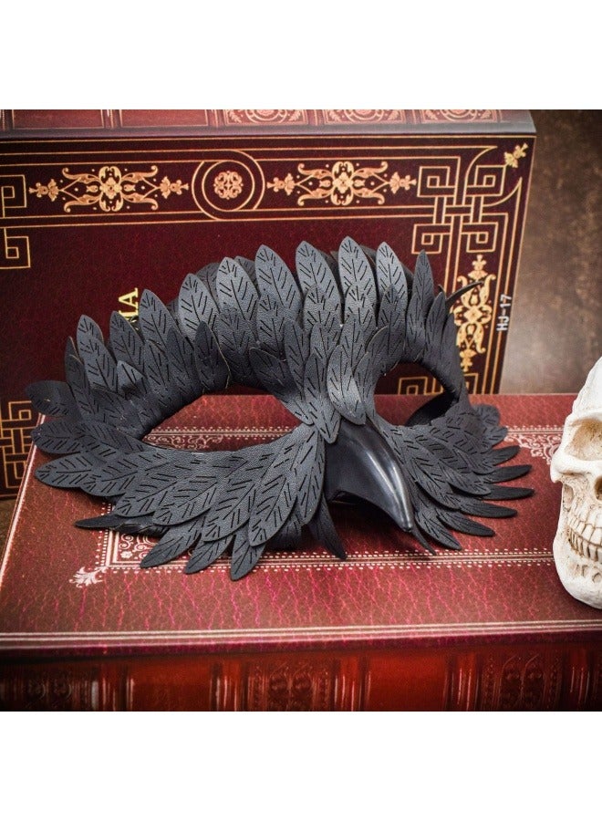 Exquisite beak mask masquerade party Carnival Half Face owl Feather Mask - Image 2