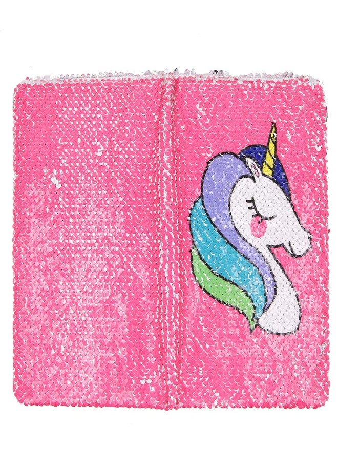 Unigift Unicorn Notebook,New A5 Notebook Color Reversible Sequin Unicorn Diary Notebook Magic Sequin Journal Rainbow Notebook DIY Painting Magic Daily Journal Notebook for Kids (Rose Red) - Image 3
