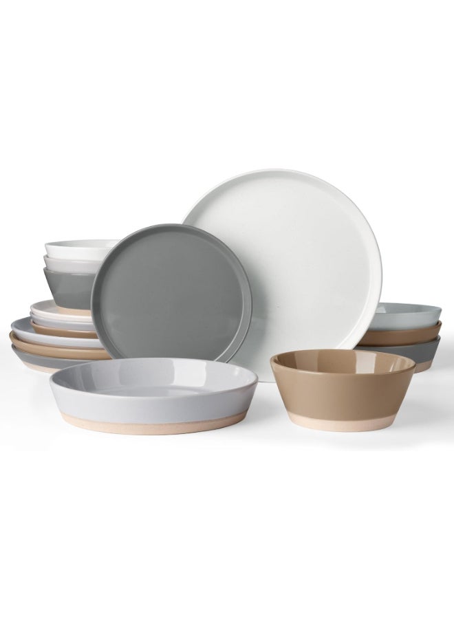 Famiware Saturn Series 12 Pieces Dinnerware Set, Multi-color - Image 1