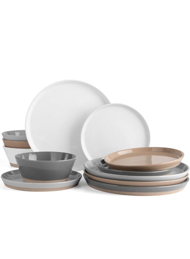 Famiware Saturn Series 12 Pieces Dinnerware Set, Multi-color - Image 2