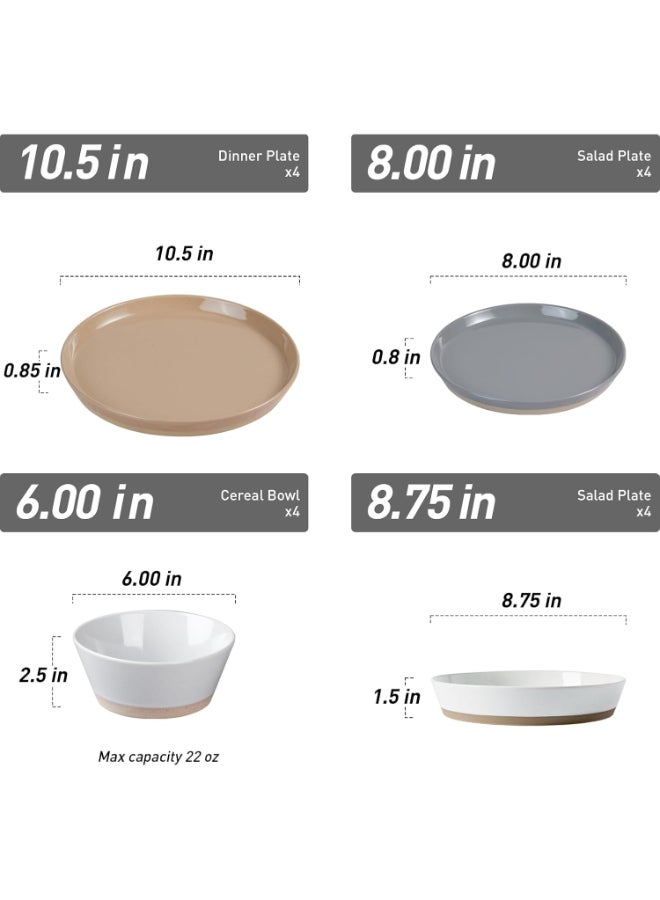 Famiware Saturn Series 12 Pieces Dinnerware Set, Multi-color - Image 3